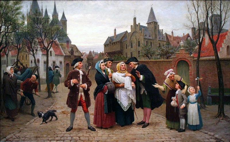 Felix de Vigne A Baptism in Flanders in the 18th Century oil painting picture